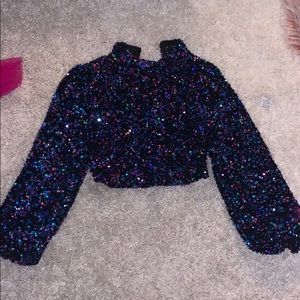 Zara sparkly top